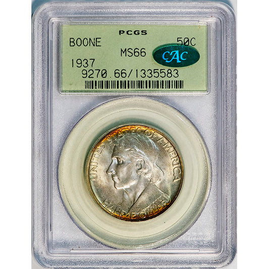 (9270) 1937 50C PCGS MS66 CAC Boone slab