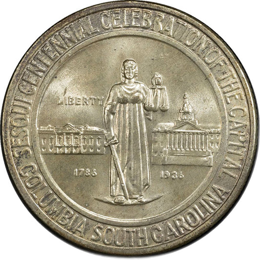 (9291) 1936 50C PCGS MS67 CAC Columbia obverse