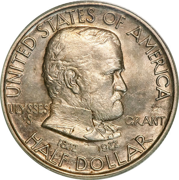 (9307) 1922 50C PCGS MS62 Grant Star CAC obverse