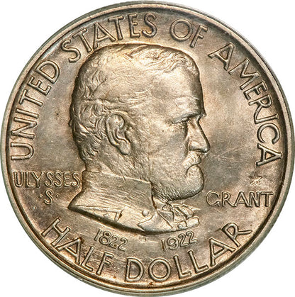 (9307) 1922 50C PCGS MS62 Grant Star CAC obverse