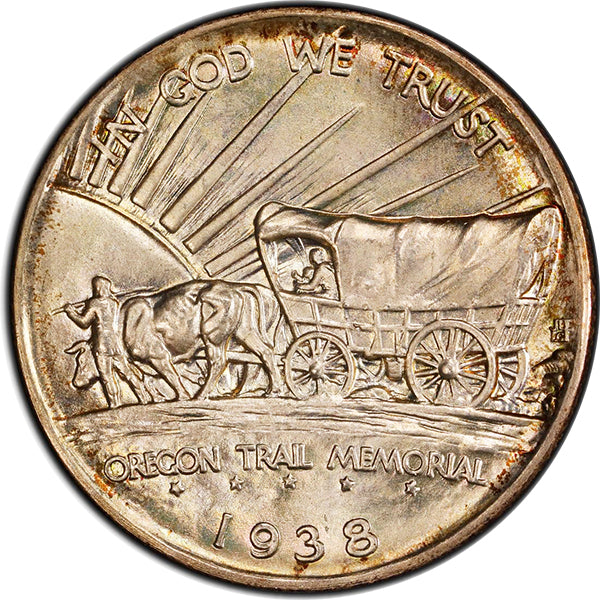 1938-D 50C Oregon PCGS MS67+ CAC reverse