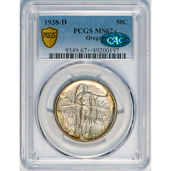 1938-D 50C Oregon PCGS MS67+ CAC slab
