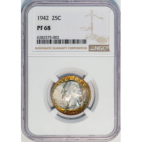 (5981) 1942 25C NGC PF68 Washington slab