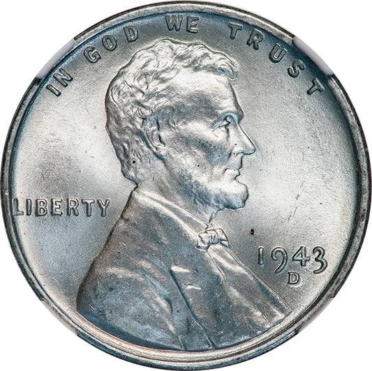 (2714) 1943-D 1C NGC MS67+ CAC Lincoln obverse