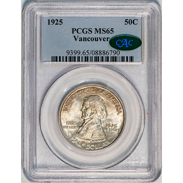 (9399) 1925 50C PCGS MS65 CAC Vancouver slab