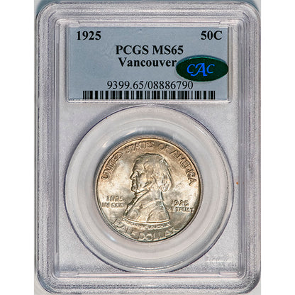 (9399) 1925 50C PCGS MS65 CAC Vancouver slab