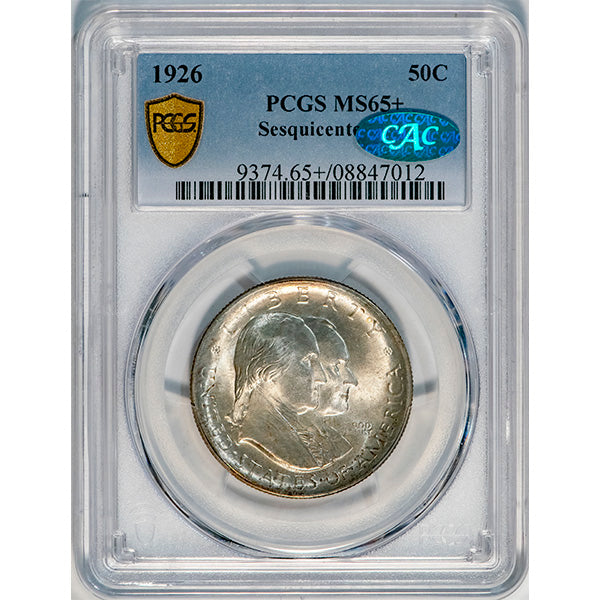(9374) 1926 50C PCGS MS65+ CAC Sesquicentennial slab