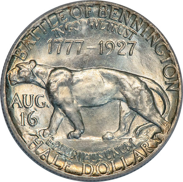 (9401) 1927 50C PCGS MS65 CAC Vermont reverse