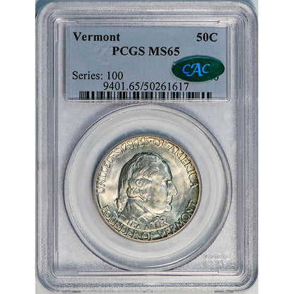 (9401) 1927 50C PCGS MS65 CAC Vermont slab