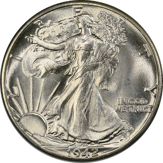 (6614) 1942 50C PCGS MS67 CAC Walker obverse
