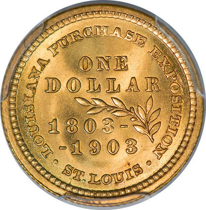 (7443) 1903 G$1 PCGS MS67 Jefferson reverse