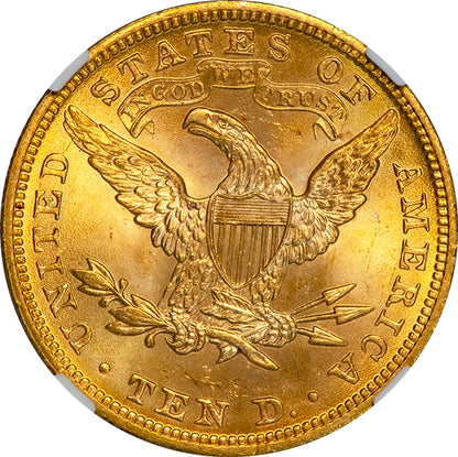 (8747) 1901 $10 NGC MS66 Liberty reverse