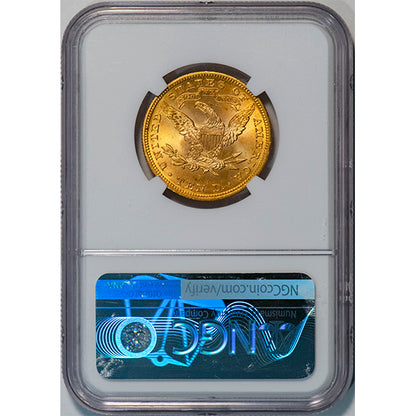 (8747) 1901 $10 NGC MS66 Liberty reverse slab
