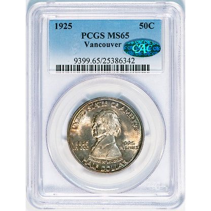 1925 50C Vancouver PCGS MS65 CAC slab