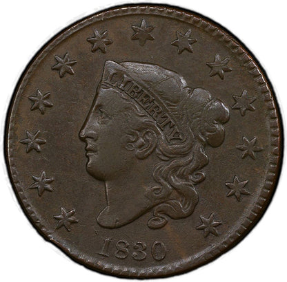 (1675) 1830 1C PCGS 98BN Medium Letters obverse