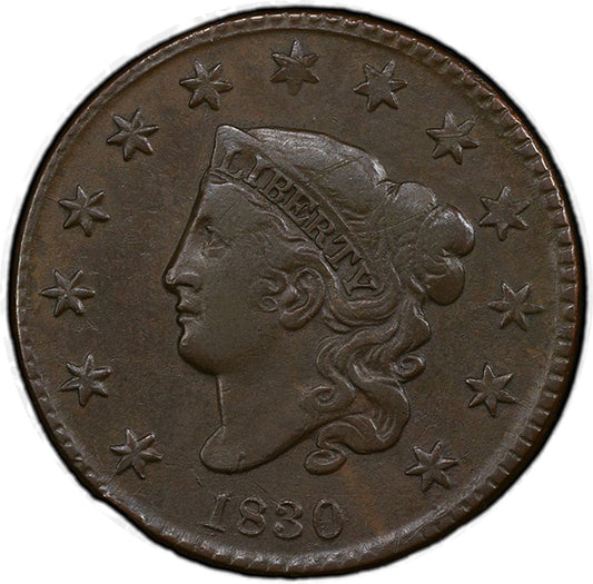 (1675) 1830 1C PCGS 98BN Medium Letters obverse