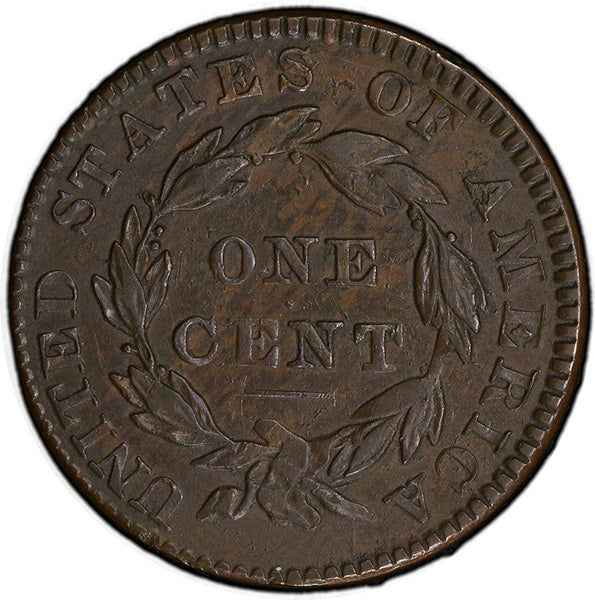 (1675) 1830 1C PCGS 98BN Medium Letters reverse