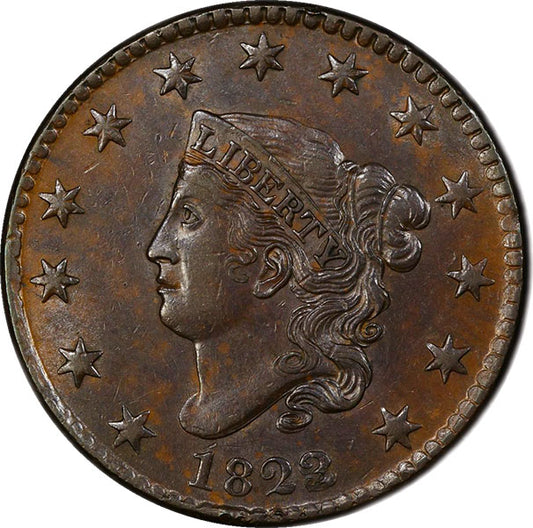 (1630) 1823/2 1C PCGS AU58 Liberty obverse