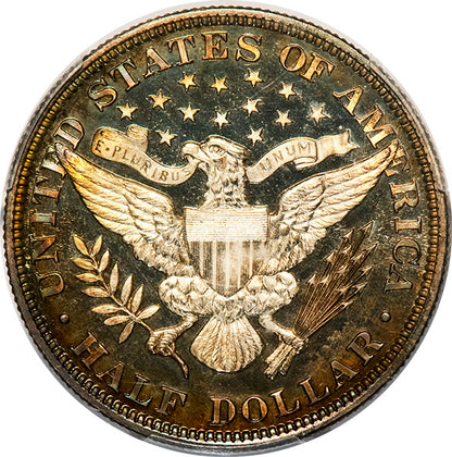 1900 Barber Proof Half reverse
