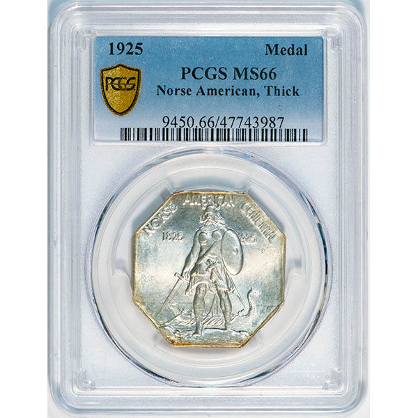 1925 Medal Norse American, Thick PCGS MS66 slab
