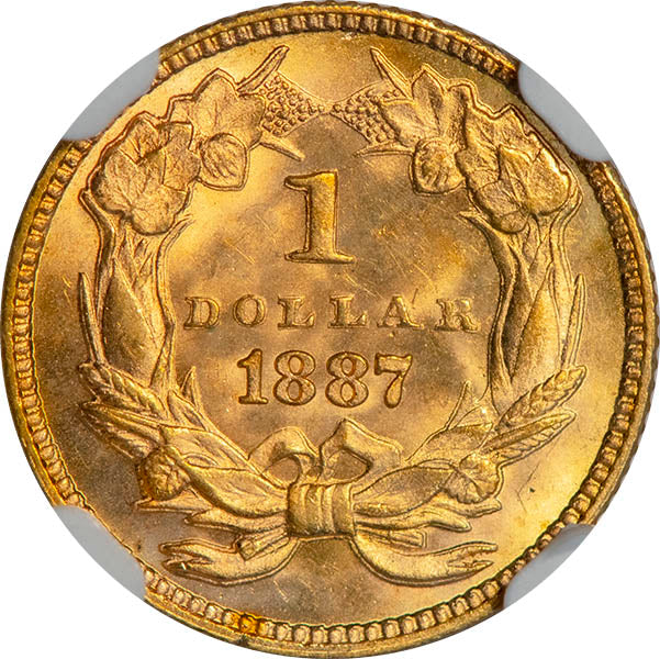 (7588) 1887 G$1 NGC MS67 reverse