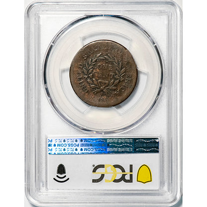 (1365) 1793 1C PCGS VG10 Wreath Cent reverse slab