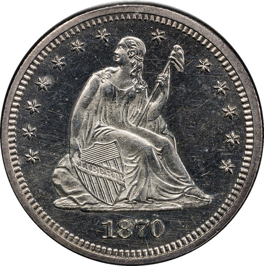 (5490) 1870 25C PCGS PR62CAM CAC obverse