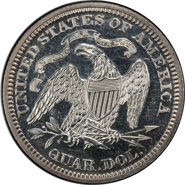 (5490) 1870 25C PCGS PR62CAM CAC reverse