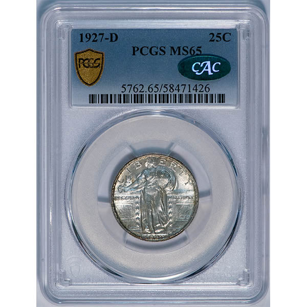 (5762) 1927-D 25C PCGS MS65 CAC