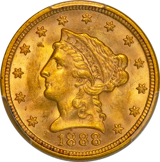 (7840) 1888 $2.50 PCGS MS63 Liberty obverse