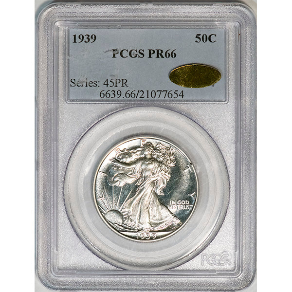 (6639) 1939 50C PCGS PR66 CAC Walker slab