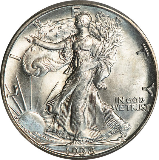 (6605) 1938-D 50C PCGS MS66 CAC Walker obverse