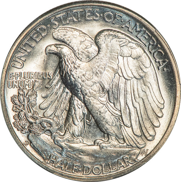 (6605) 1938-D 50C PCGS MS66 CAC Walker reverse