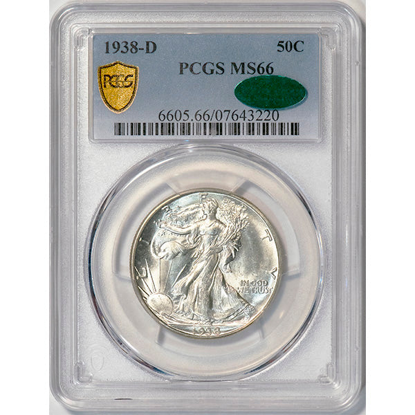 (6605) 1938-D 50C PCGS MS66 CAC Walker slab