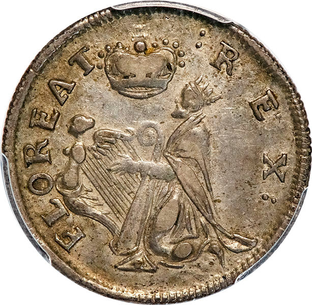 (0045) 1670s NJ 1/4P Saint Patrick PCGS AU50 *** obverse