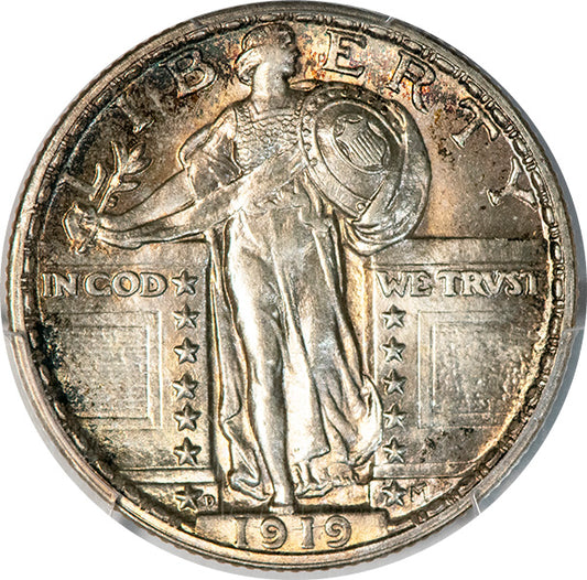 1919-D Standing Liberty Quarter obverse