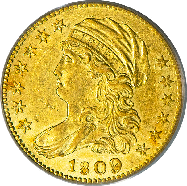 1809/8 $5 PCGS AU58 Old Holder obverse