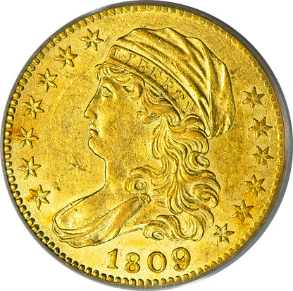 1809/8 $5 PCGS AU58 Old Holder obverse