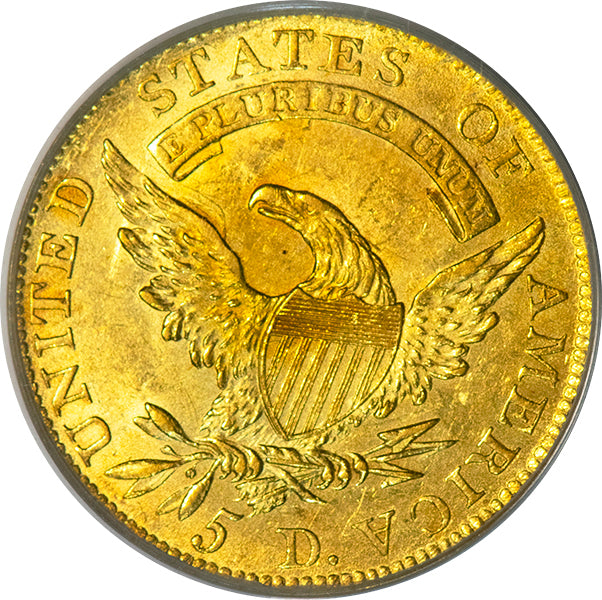 1809/8 $5 PCGS AU58 Old Holder reverse