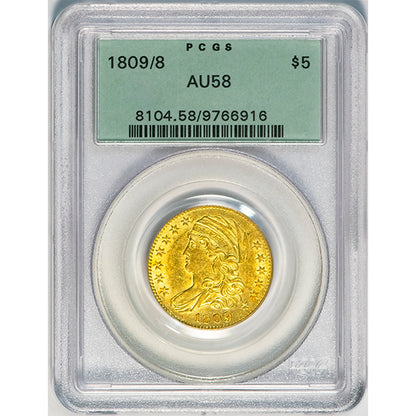 1809/8 $5 PCGS AU58 Old Holder slab