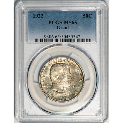(9306) 1922 50C PCGS MS65 Grant slab