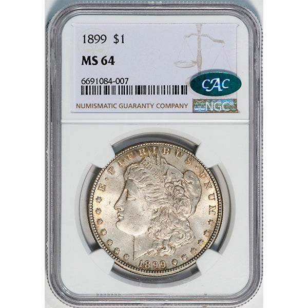 (7258) 1899 $1 NGC MS64 CAC Morgan slab