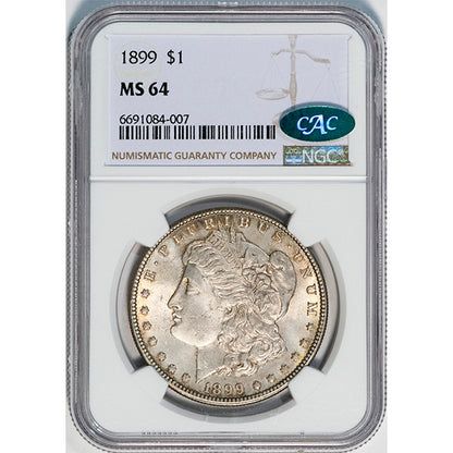 (7258) 1899 $1 NGC MS64 CAC Morgan slab