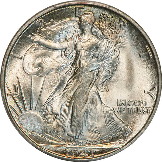 (6613) 1941-S 50C PCGS MS66+ CAC Walker obverse