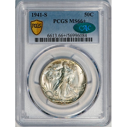 (6613) 1941-S 50C PCGS MS66+ CAC Walker slab