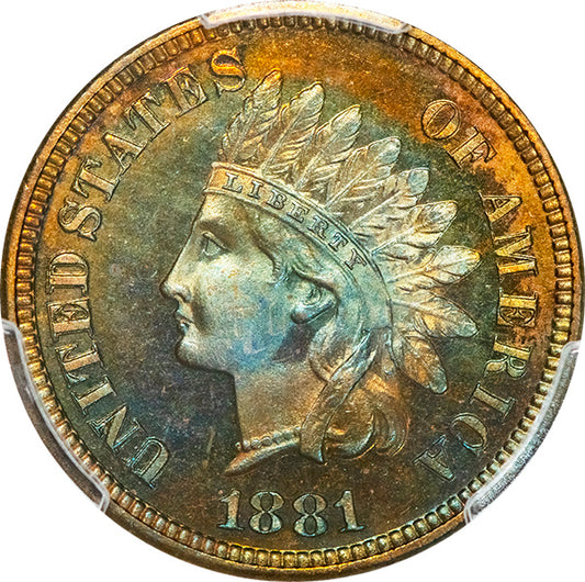 (2330) 1881 1C PCGS PR66BN Indian obverse