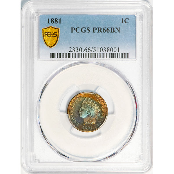 (2330) 1881 1C PCGS PR66BN Indian slab