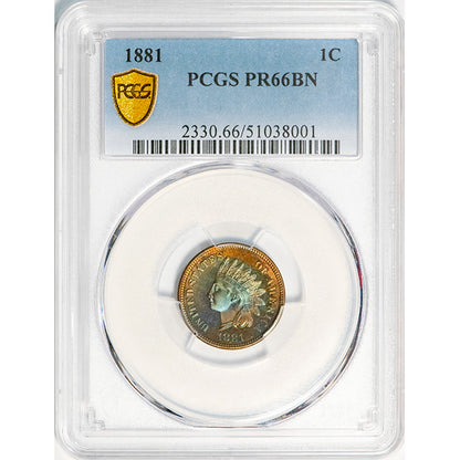 (2330) 1881 1C PCGS PR66BN Indian slab