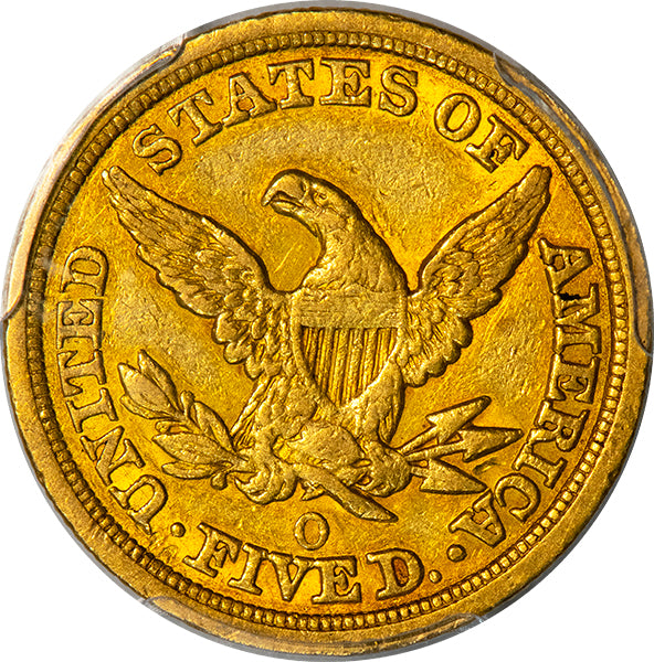 1851-O $5 PCGS XF45 CAC reverse