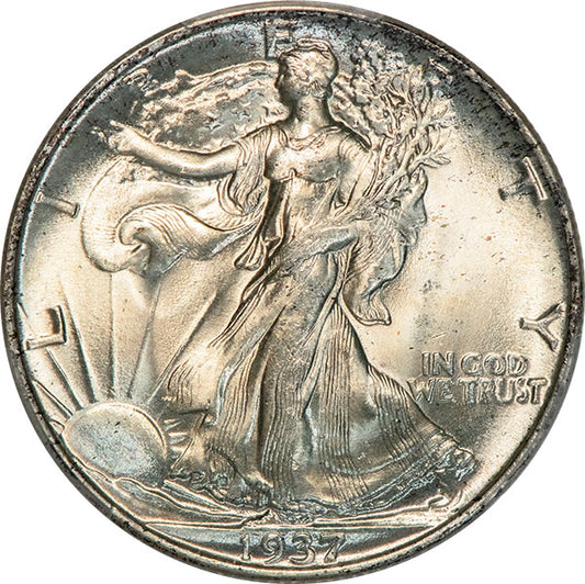 (6601) 1937 50C PCGS MS66+ CAC Walker obverse